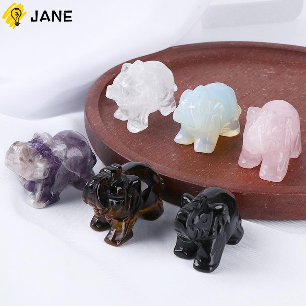 CHARMS Tượng Voi Bằng Đá Tự Nhiên Kích Thước 2 &quot;Dùng Làm Trang Sức