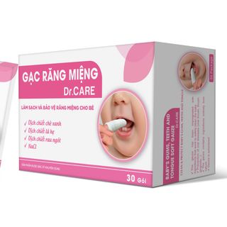 Gac răng miệng, rơ lưỡi cho trẻ em Dr.Care hộp 30 gói