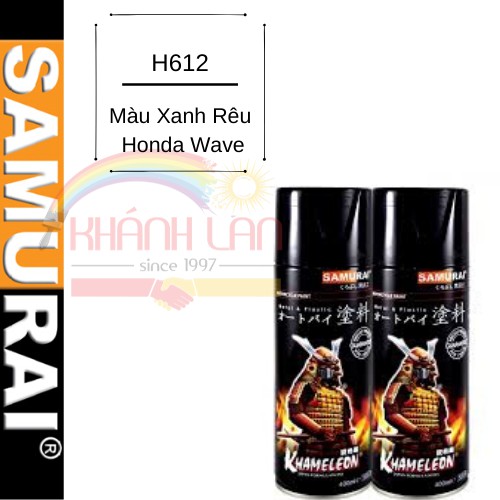 Sơn xịt Samurai Việt Nam – H612 – Màu Xanh Rêu Honda Wave