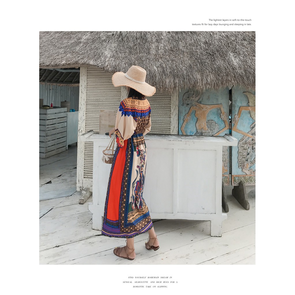 Đầm Thổ Cẩm Boho Phuket ❤️FREESHIP❤️Váy Vintage | BigBuy360 - bigbuy360.vn