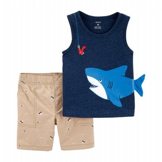 Bộ Hè Bé Trai Cá Mập Navy Carters