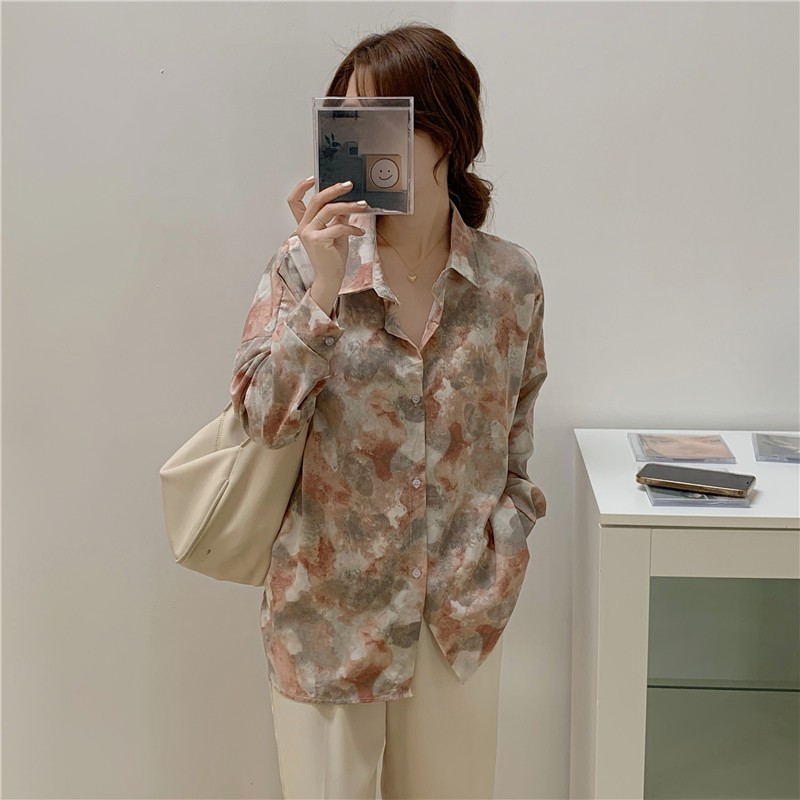 Sơ mi loang hồng cam xám | 11 HIN