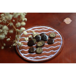 KHUY GỖ DỪA CÓ VIỀN HANDMADE 18mm ( 10 chiếc )