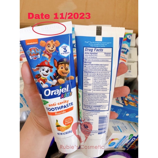 Kem đánh răng cho bé Orajel từ 2-10 tuổi Orajel Kids Fluoride Toothpaste - 119g