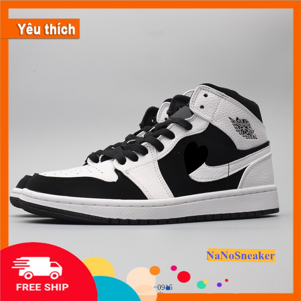 Giày thể thao A.I.R JO.R.DẦN 1 đen trắng cổ cao siêu đẹp cho nam và nữ