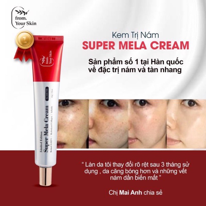 Kem Dưỡng Da Chống Lão Hóa Làm Mờ Vết Nám FROM YOUR SKIN Super Mela Cream 50g