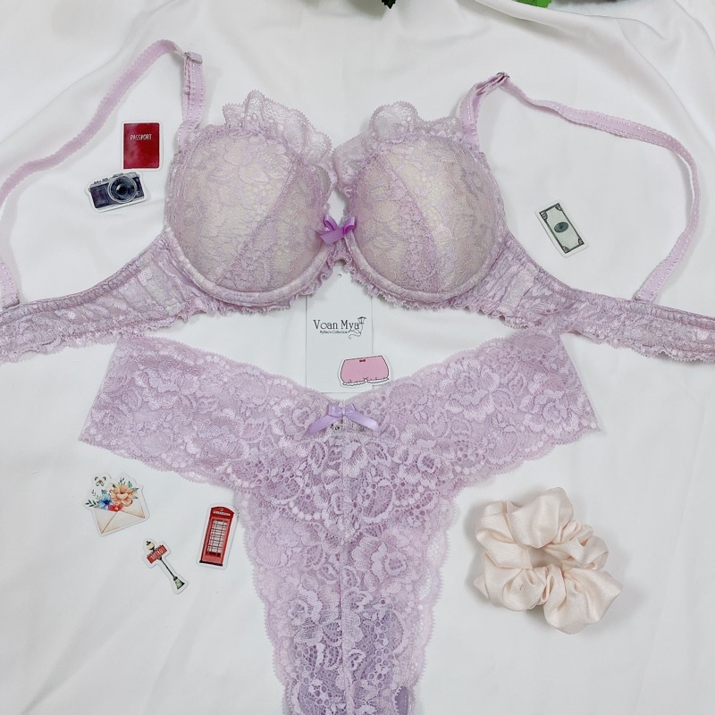 Áo ngực có mút vừa có gọng BST candy sweet màu hồng ngọt ngào Voan Mya
