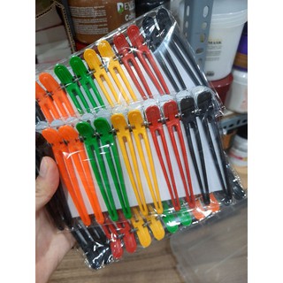 ✅ Set vĩ 12 cây kẹp mỏ vịt nhựa kẹp chia tóc tạo kiểu chuyên dụng uốn duỗi nhuộm