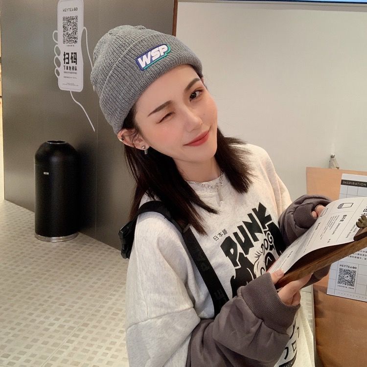 Mũ len giữ ấm phong cách hip hop Nhật Hàn thời trang thu đông