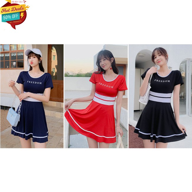 Đồ Bơi Một Mảnh Màu Trơn Phong Cách Thể Thao Cho Nữ