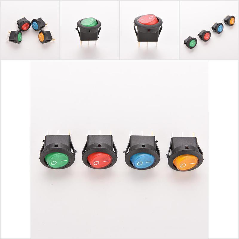 Set 4 Công TắC ON / OFF HìNh TròN 12V 16A ON / OFF Chuyên DụNg Cho Xe Ô Tô