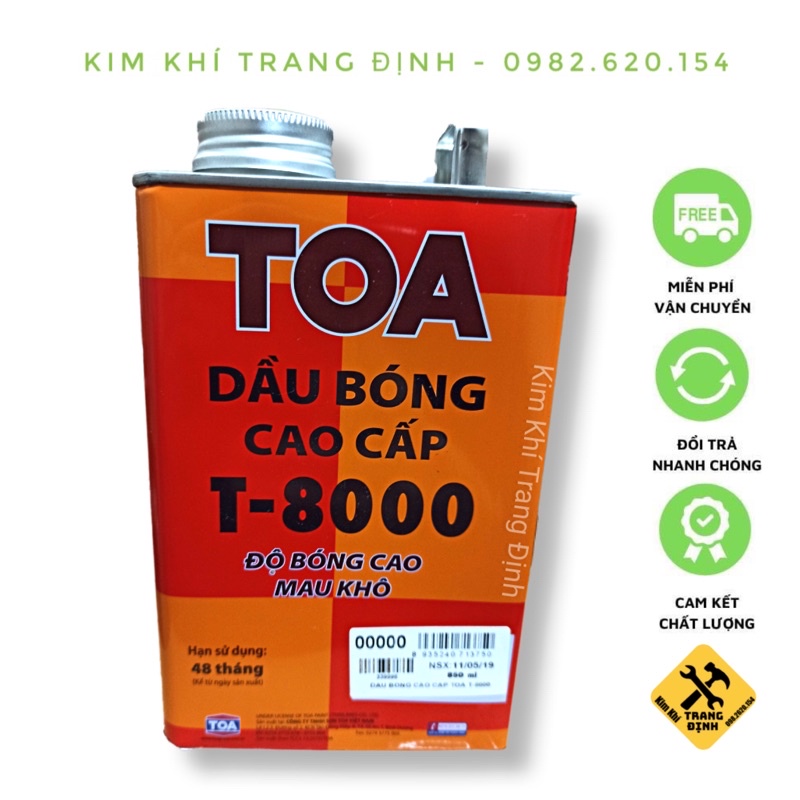 Dầu bóng TOA cao cấp T-8000 850ml