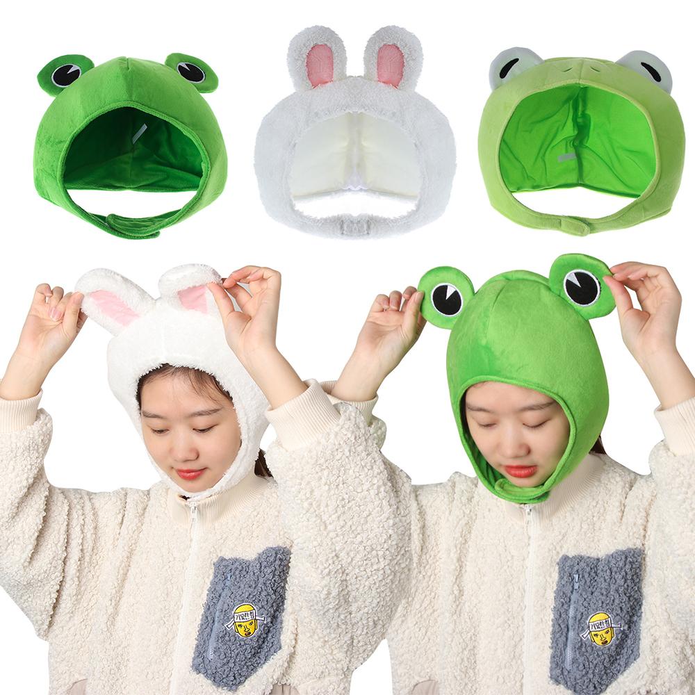 Pinevn Mũ Hóa Trang Ếch Mắt To / Thỏ Xanh Lá Cây Hoạt Hình Giữ Ấm Mùa Thu Đông Cho Nam Và Nữ