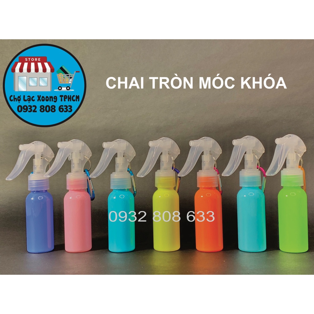 Chai Tròn Vòi Xịt Có Móc Khóa 60ml - Mix Màu Ngẫu Nhiên