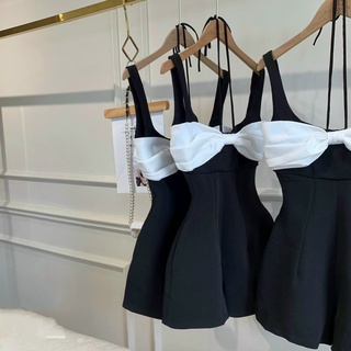Jum phối nơ hai dây đen trắng có mút ngực rose fashion