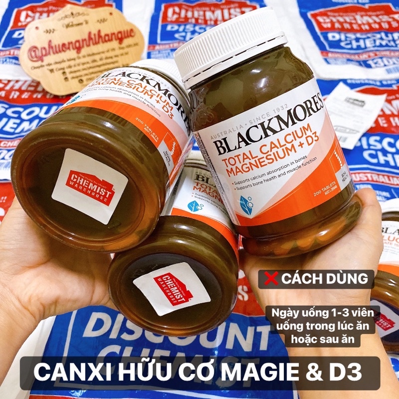 HÀNG CHUẨN AIR MUA TẠI ÚC- VIÊN UỐNG PHÒNG NGỪA BỆNH LOÃNG XƯƠNG CANXI BLACKMORES TOTAL CALCIUM & MAGNESIUM D3 200 VIÊN