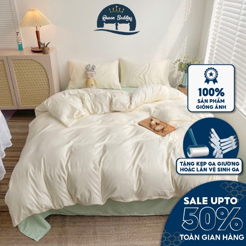 Bộ Chăn ga Gối Cotton Tici 2021 Thiết Kế Phong Cách Basic, Chất Liệu Cao Cấp Thoải Mái - Set 4 Món Đủ Size