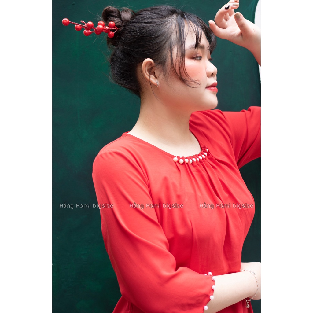 Áo dài cách tân cổ trai sang chảnh kèm quần bigsize (AD01) (size 60kg - 95kg) [Hằng Fami bigsize]