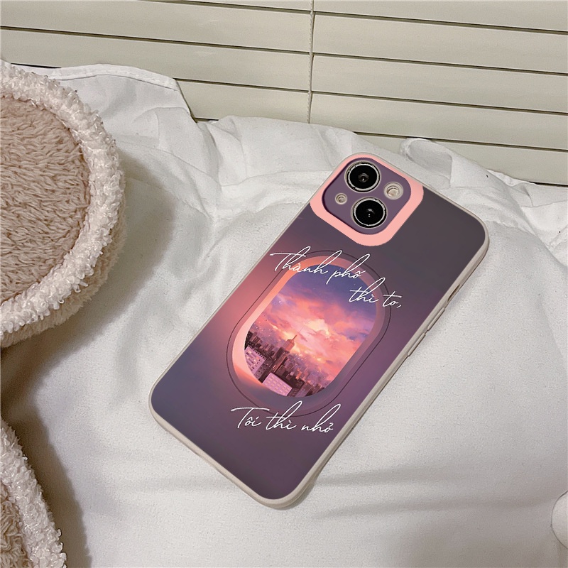 Ốp iphone nội dung &quot;Thành Phố Thì To, Tôi Thì Nhỏ&quot; ốp vuông iphone 11promax 8plus 7plus 13Pro 12Pro X XS XR XSMAX