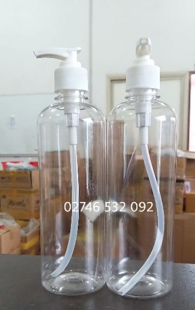 Chai Nhựa 500mL Thân Cao Vòi Van Trắng và Phun Sương Trắng Tiện Dụng