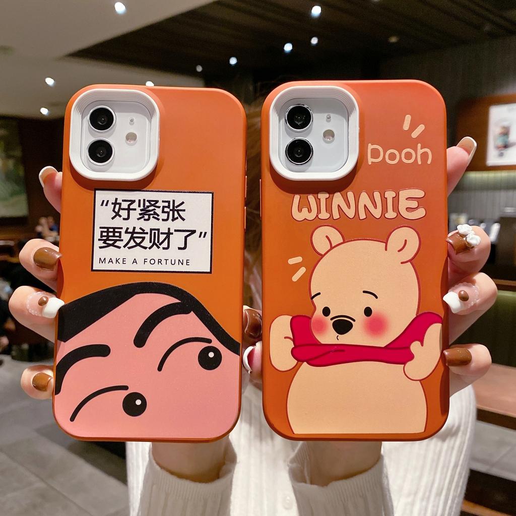 Ốp điện thoại viền 3 trong 1 họa tiết Winnie the Pooh cho IPhone 13 12 11 7Plus X Xs Max XR