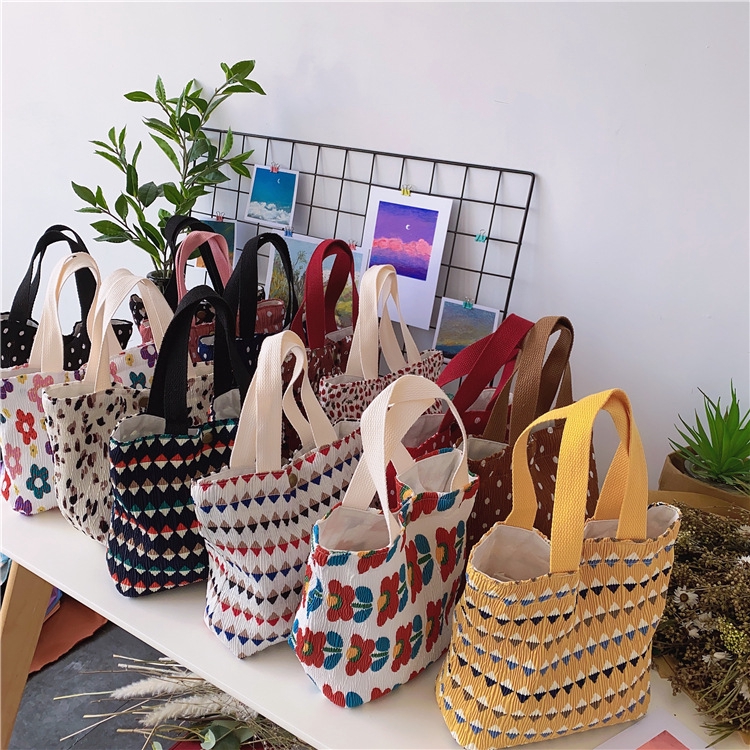 Túi Vải Canvas Đựng Hộp Cơm Trưa Đa Năng Gọn Gàng Tiện Dụng