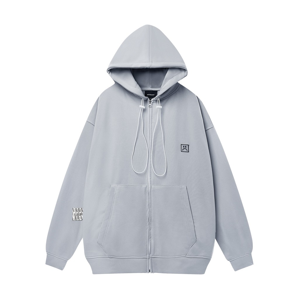 HOODIE FULLZIP "STORY" DOUBLE LABEL MIST GREY