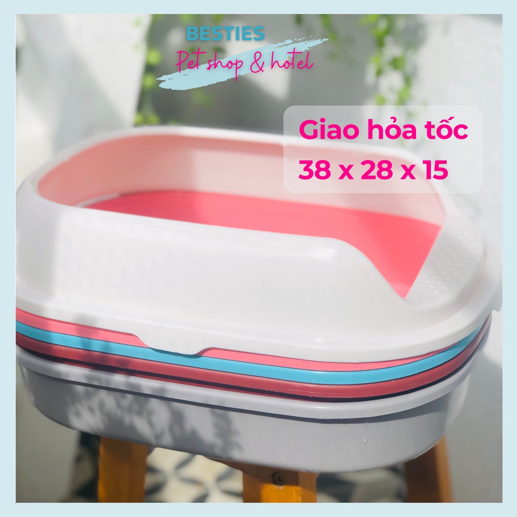 Khay và bồn vệ sinh cho mèo chậu đựng cát cho thú cưng màu sắc dễ thương
