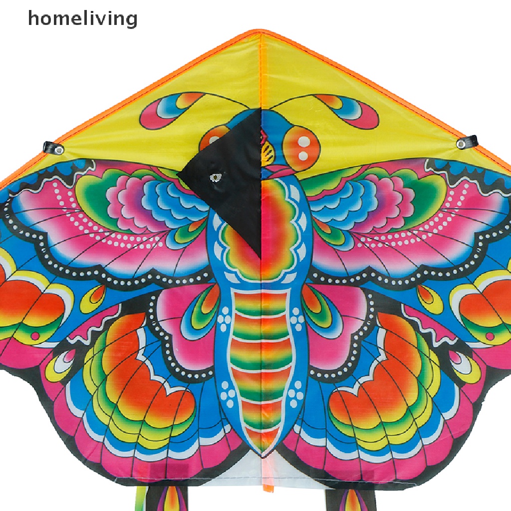 1 Bộ Diều Đuôi Dài 90 * 50cm In Hình Bướm Có Tay Cầm