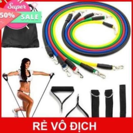 Bộ 11 dây kéo tập thể dục, Dây Cao Su Tập Gym, Dây Đàn Hồi Tập Thể Hình, Dây Đàn Hồi Tập Gym, Bộ Dây Tập Thể Lực