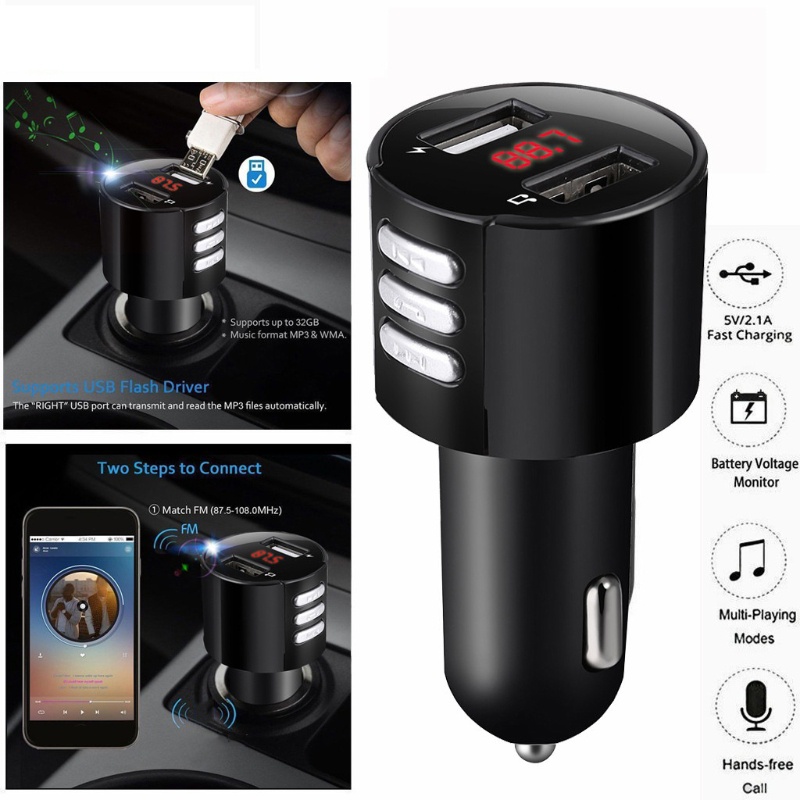 Tẩu Sạc USB Kép Kết Nối Bluetooth Cho Điện Thoại / Máy Tính Bảng GPS