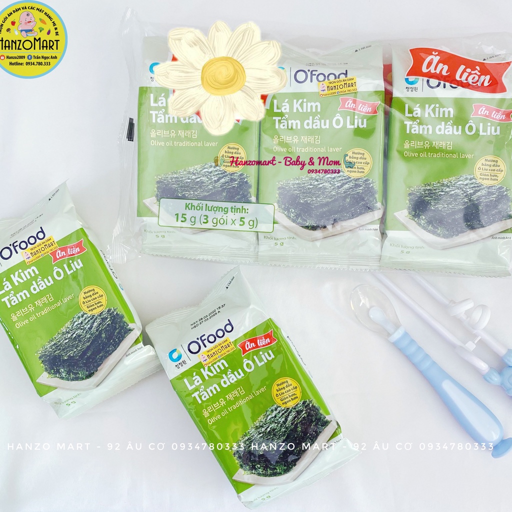 Rong biển ăn liền lá kim tẩm dầu oliu O’Food