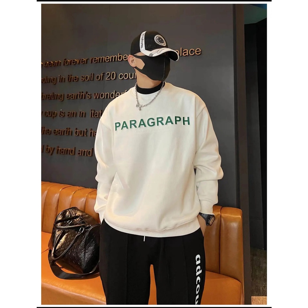 Áo nỉ swearter nam Paragraph cao cấp, áo thể thao thu đông in nổi 3D dành cho nam đủ size từ 45-80kg