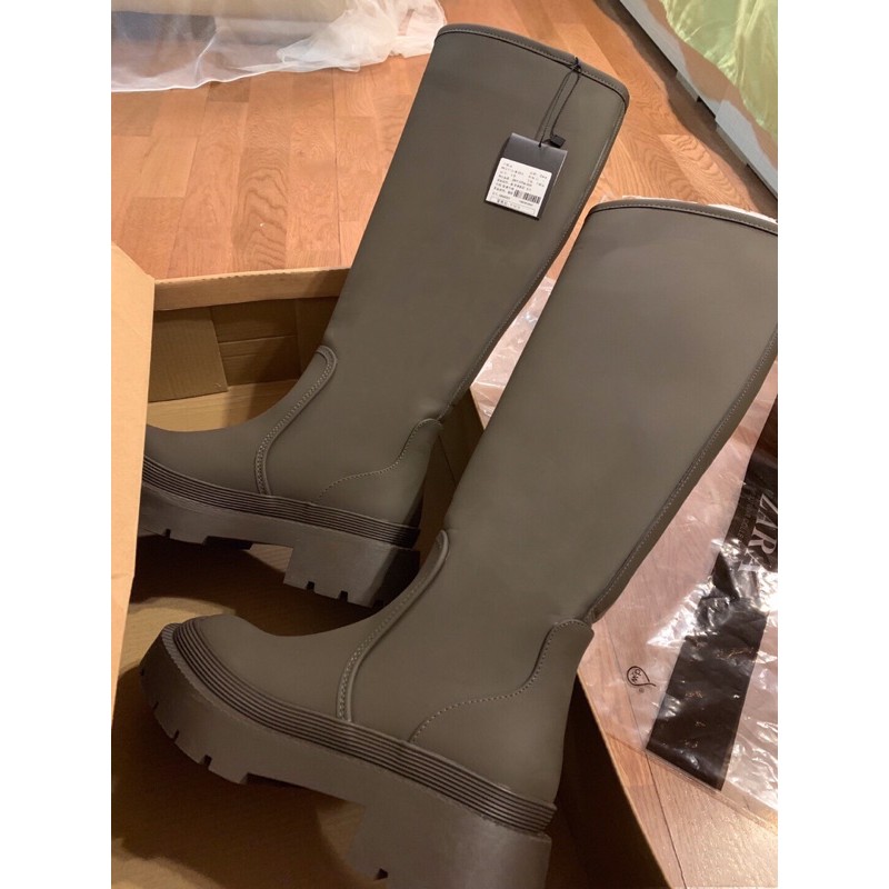 Boots tráng cao su đế bằng cổ thấp + cổ cao ZR