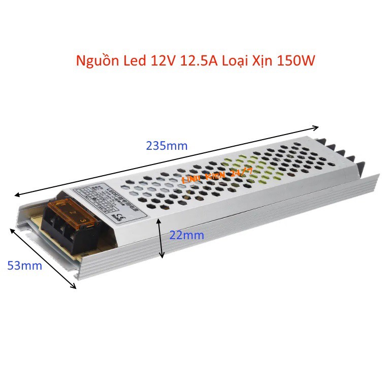 Nguồn Led 12V 12.5A Loại Xịn 150W - Bộ đổi nguồn 12v 12.5A