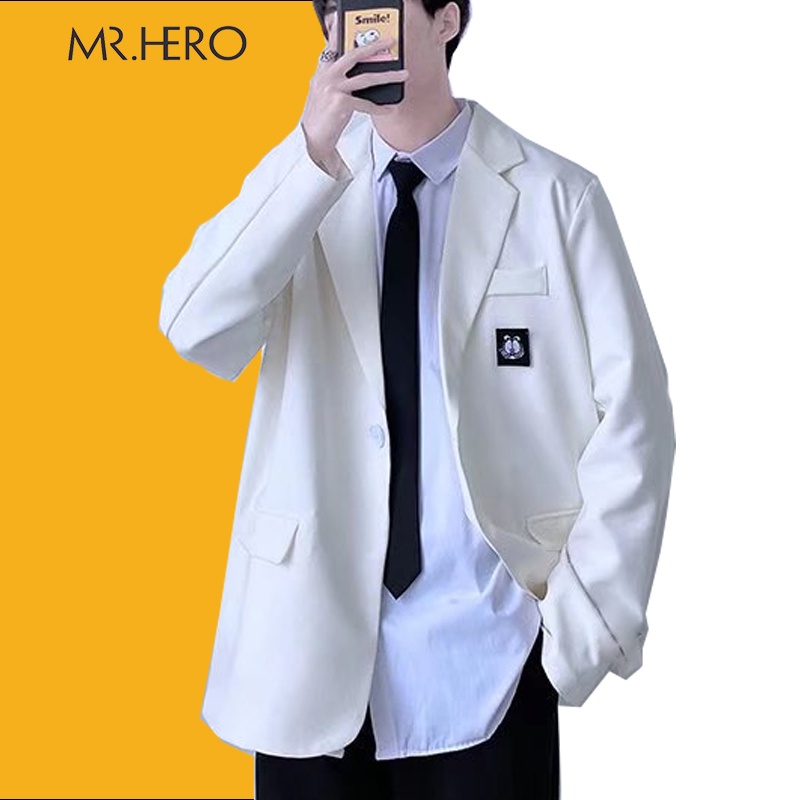 Áo blazer nam dài tay áo khoác form rộng M.RO BZ16 2 màu đen, trắng dễ phối đồ MrHero phong cách Hàn Quốc 11