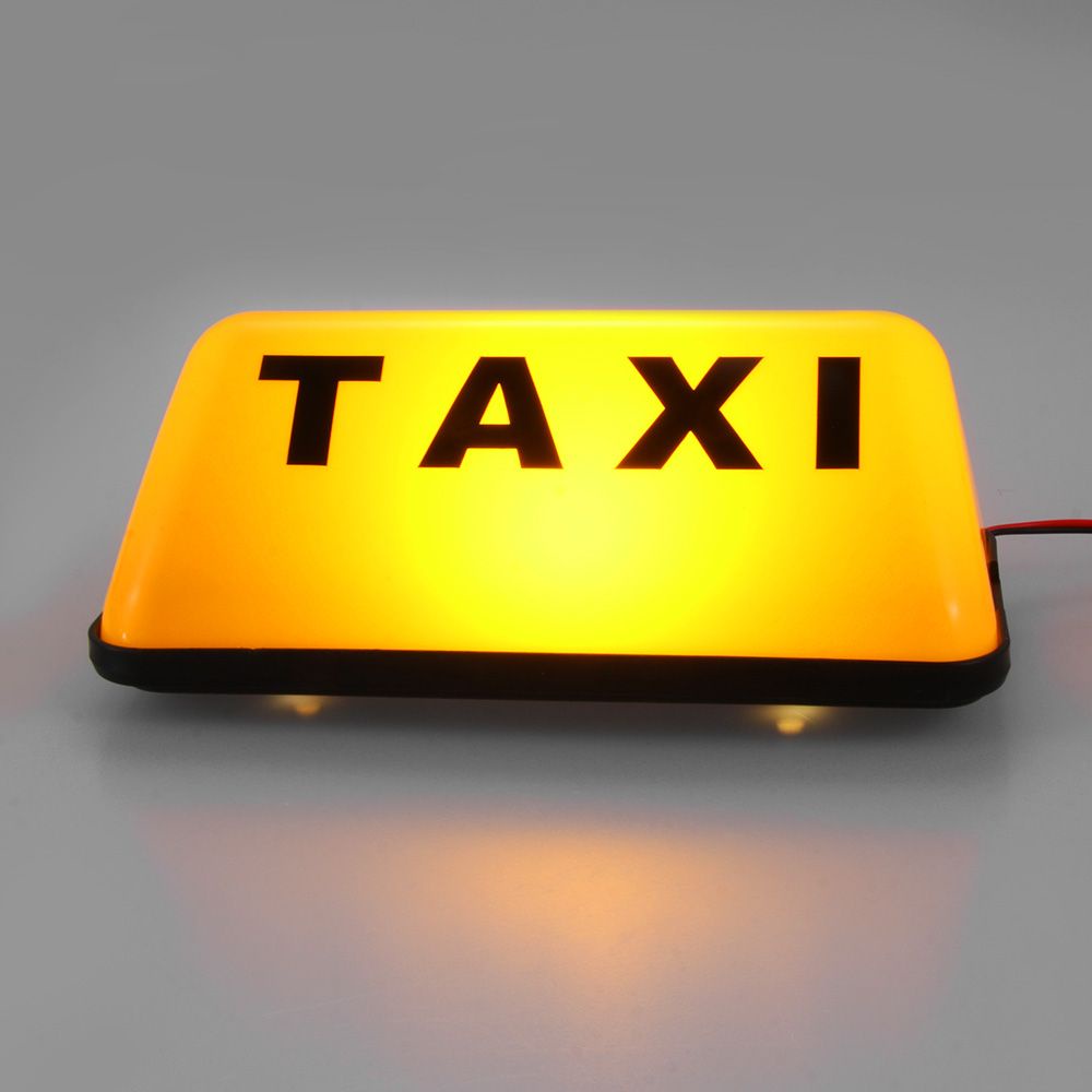 Đèn hiệu màu vàng 12V gắn nóc xe taxi có đế
