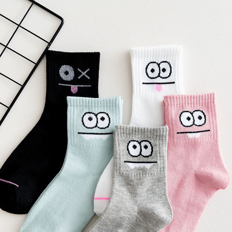Tất nữ nam cổ cao cute Kính cận, vớ nam nữ cao cổ dài phong cách Vintage hàn quốc giống nike chống hôi chân TD03