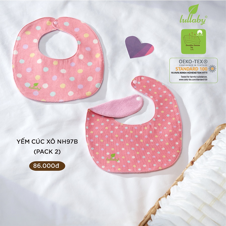 LULLABY Set 2 yếm cài cúc sơ sinh NH97B