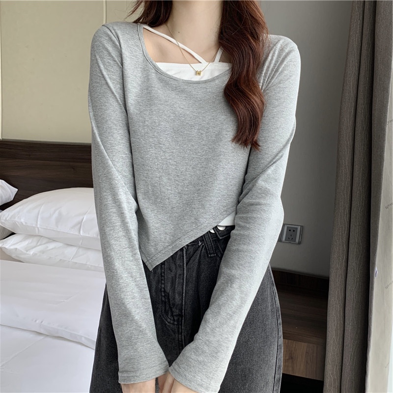 SUXI Áo Thun Dài Tay Màu Sắc Thời Trang Mùa Hè Cho Nữ