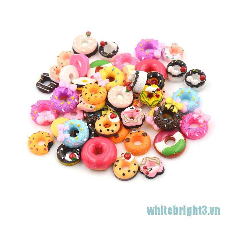 Set 3 Mô Hình Bánh Donut Bằng Nhựa Dễ Thương Trang Trí Nhà Búp Bê