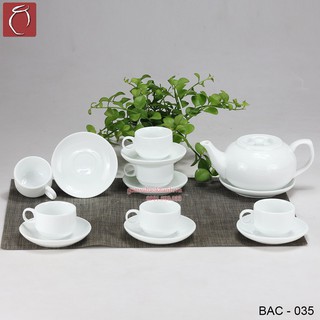 Bộ ấm chén CK bẹt cao cấp gốm sứ Bảo Khánh Bát Tràng