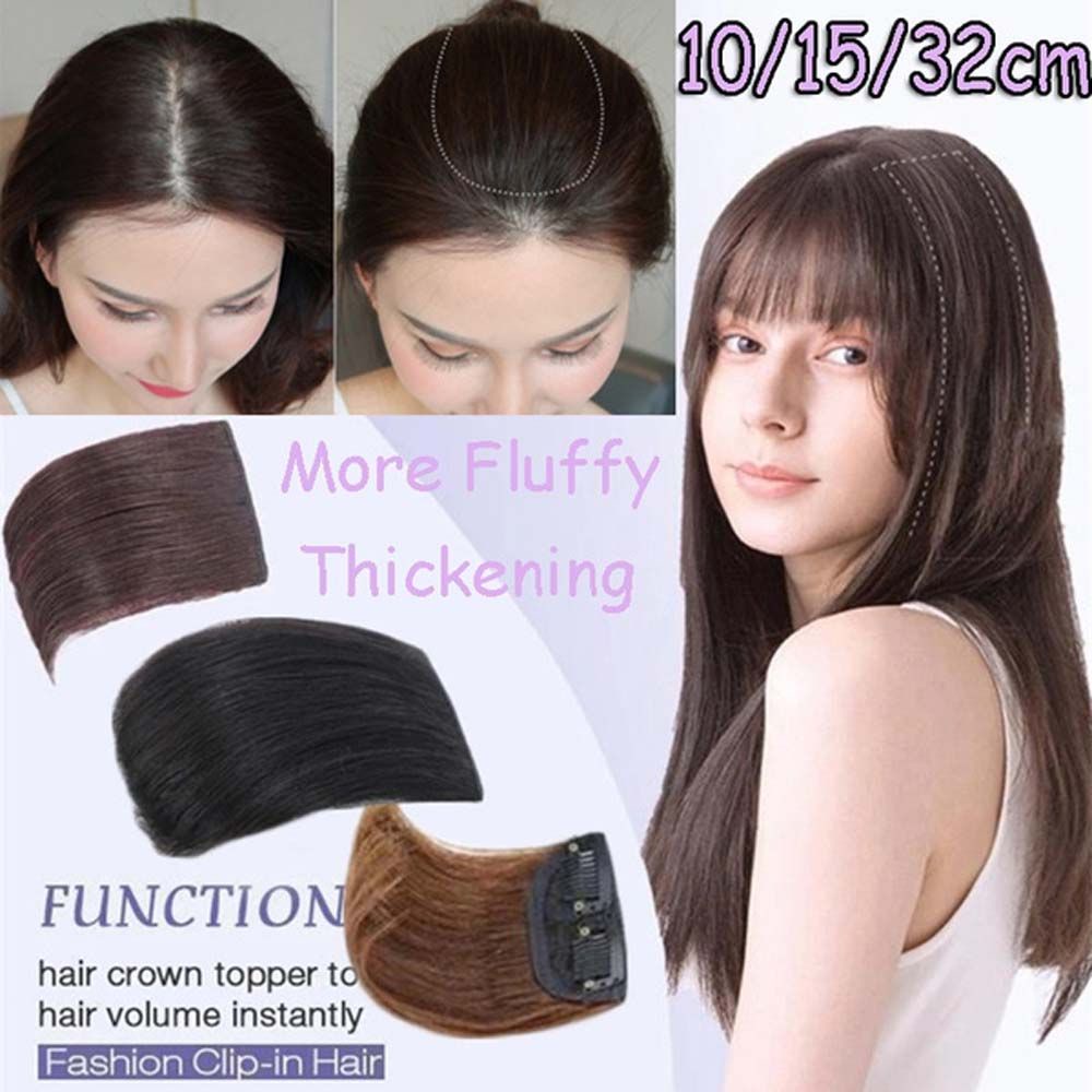 Miếng dán tóc giả có kẹp kiểu dáng bồng bềnh làm dày phía trước hợp thời trang cho nữ nhiều màu