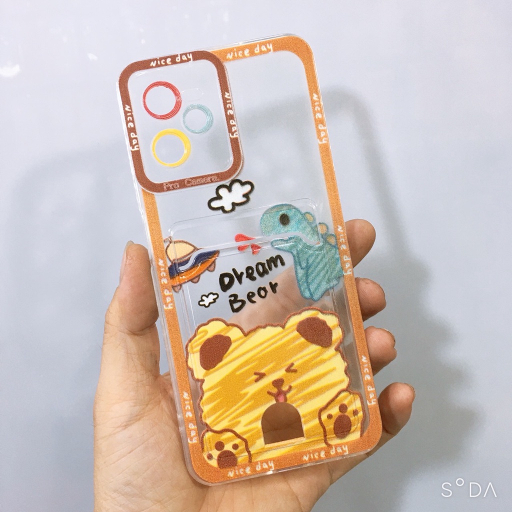 Ốp lưng Realme C35 Ốp dẻo hình viền camera màu, có khay nhét thẻ card nhiều mẫu