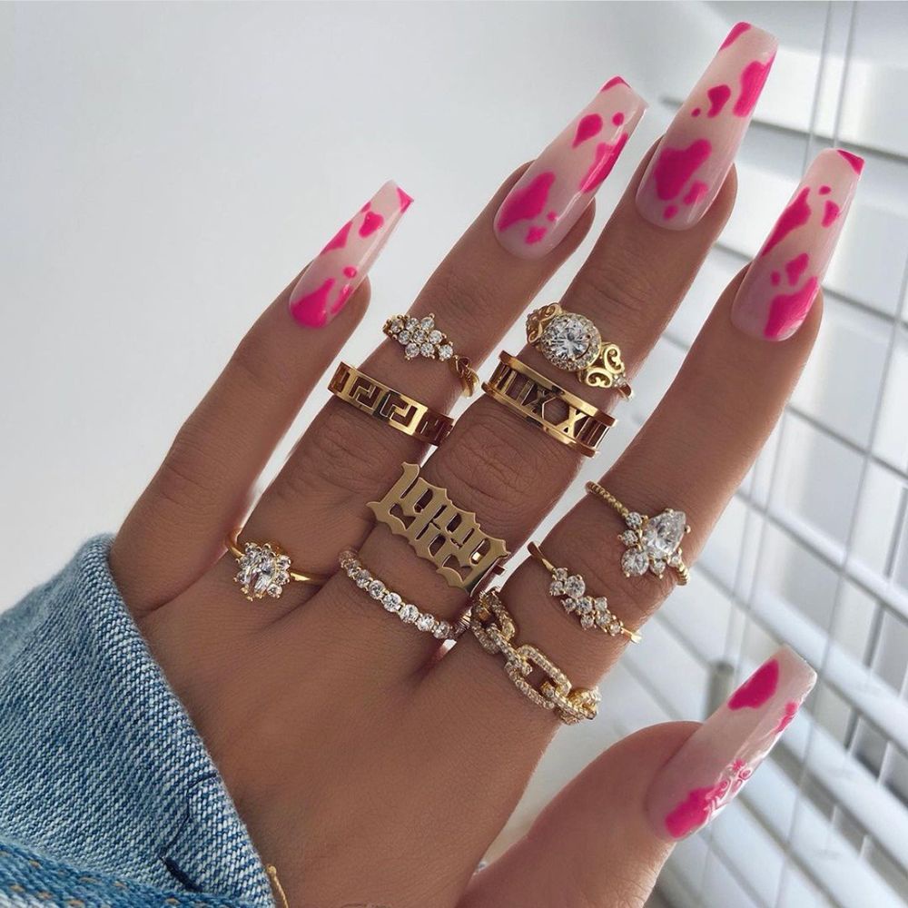 [Hàng mới về] Bộ 24 cái móng tay giả trang trí kiểu vũ công ballet dài tháo được