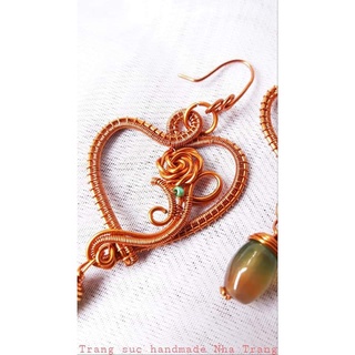 Bông tai handmade hoa hồng