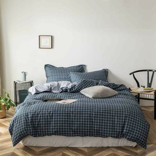 Bộ Chăn Ga Gối Ô Xám Cotton Poly