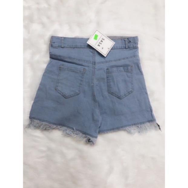 Quần SOOC Bầu Jean RÁCH cạp cao có chun và cúc điều chỉnh hàng đẹp