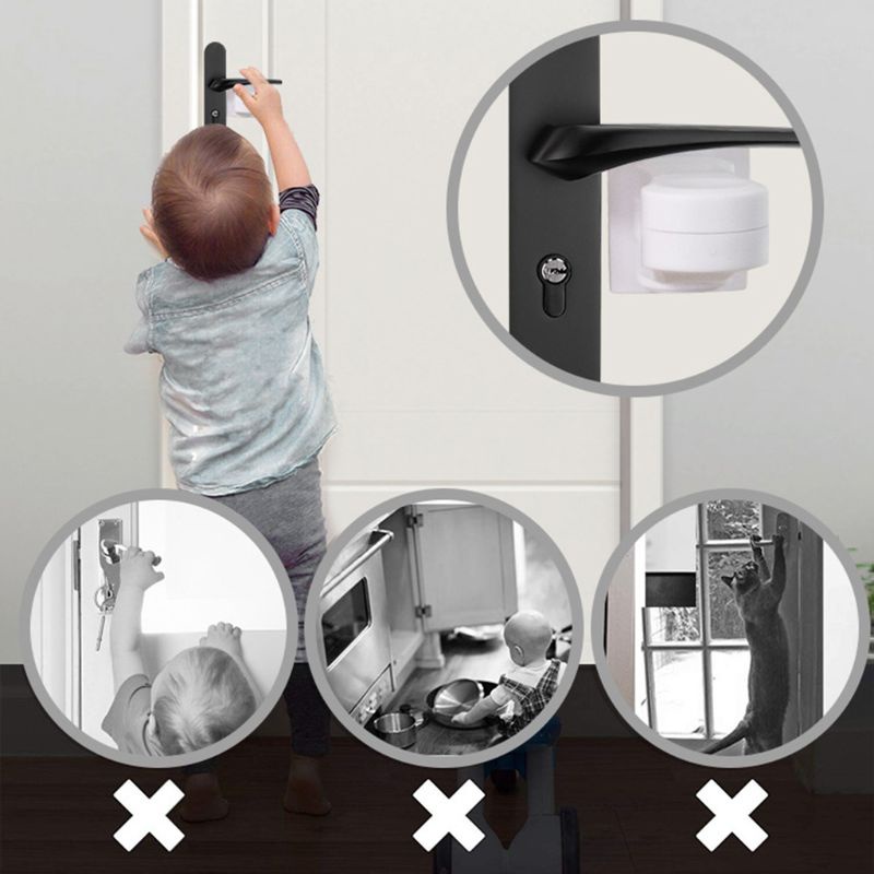 Khóa Tay Nắm Cửa Trượt Chống Trộm An Toàn Cho Bé