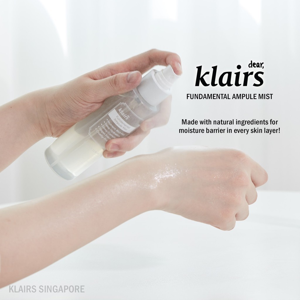 Xịt Khoáng Dưỡng Ẩm Cho Da Dầu Dear Klairs Fundamental Ampule Mist chính hãng Hàn Quốc 125ml